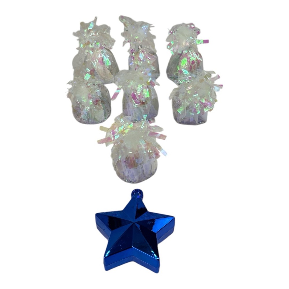 Iridescent Balloon Weight Party Balloons Blue Star 6.4 oz